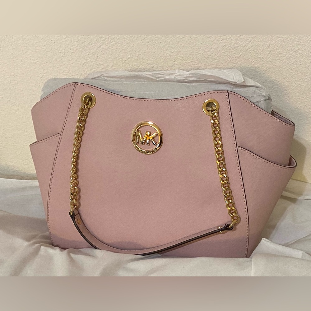 Michael Kors Blush Pink Leather Jet Set Travel Chain Shoulder Bag. Brand New!